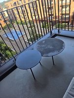 Balkon - / Gartenbeistelltisch - schwarz - metall