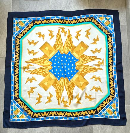 Vintage Seidenfoulard Longines "Golden Wing"