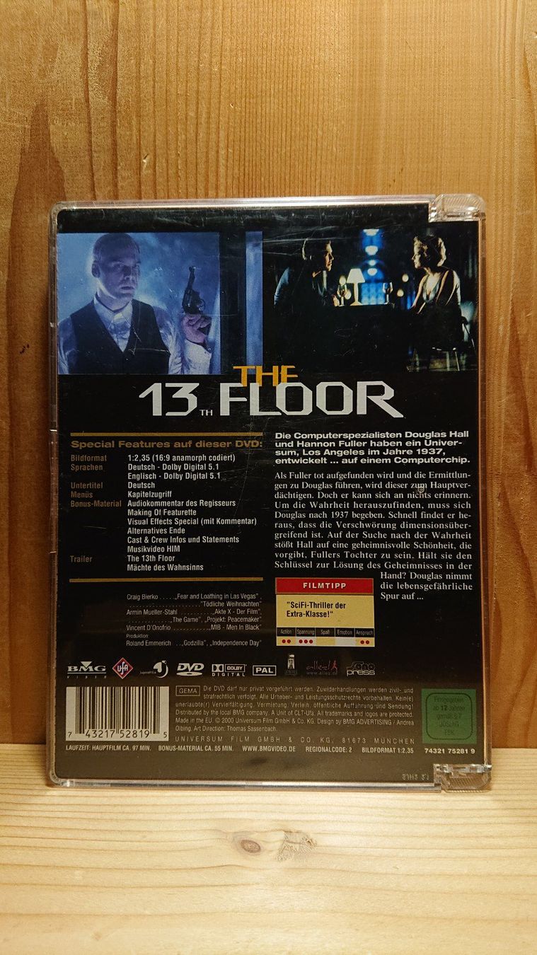 Tutti i DVDs: THE 13th FLOOR DVD Jewelcase – Usato da Wilderswil venduto da Exebub 1