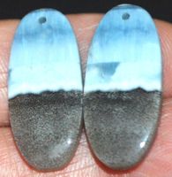 Anhänger Set gelocht L-8371– 1 Paar Peruanischer Blauer Opal