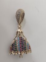 585 Anhänger in Gelbgold & Diamanten mit Edelsteine
