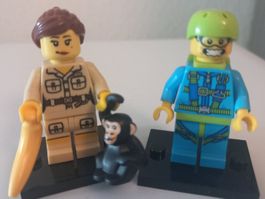 2 LEGO Figurines - Exploratrice, Singe, et Parachutiste!
