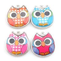 4 Stück Eule Anhänger, Bunt Owl Pendant