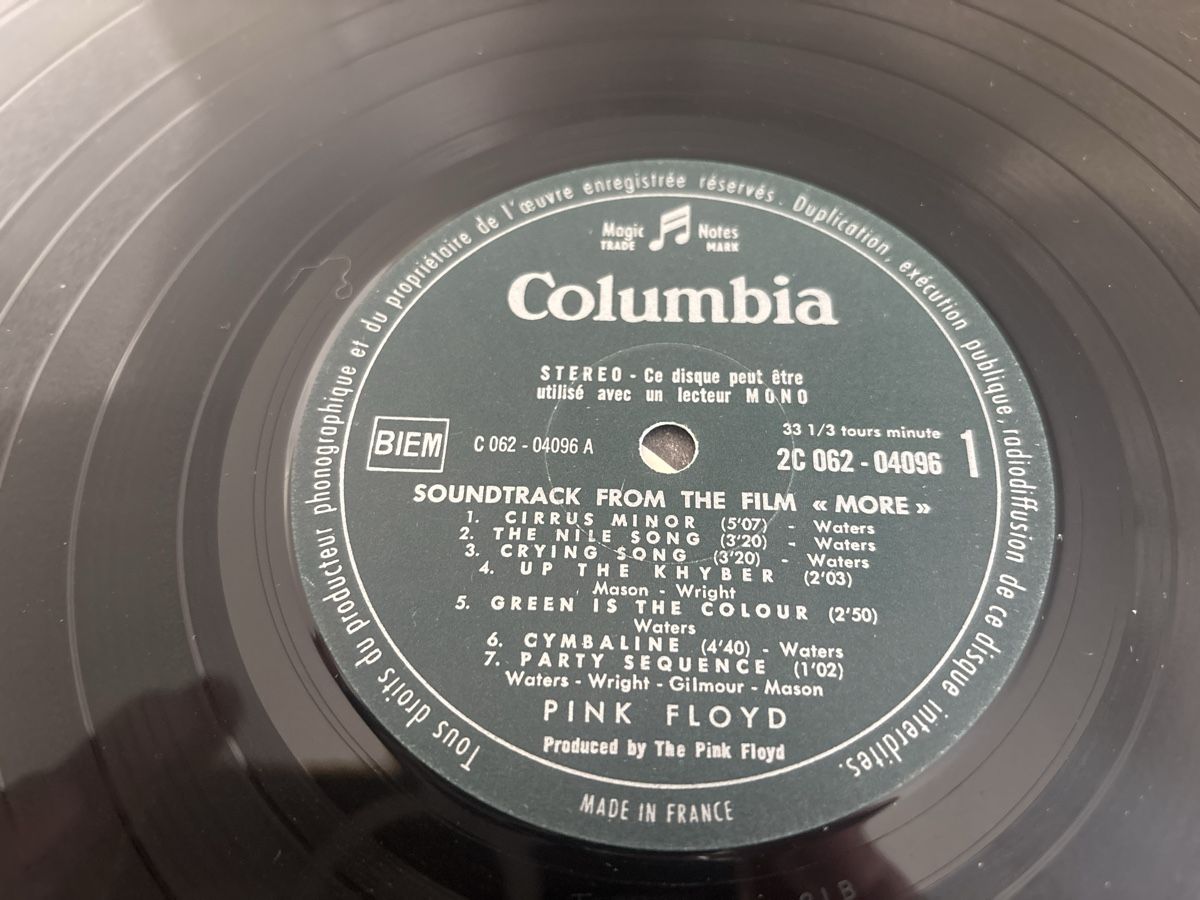 Dischi in vinile: Vinyle Pink Floyd More 1969 label vert original  – Usato da Courchapoix venduto da Jubo1 3