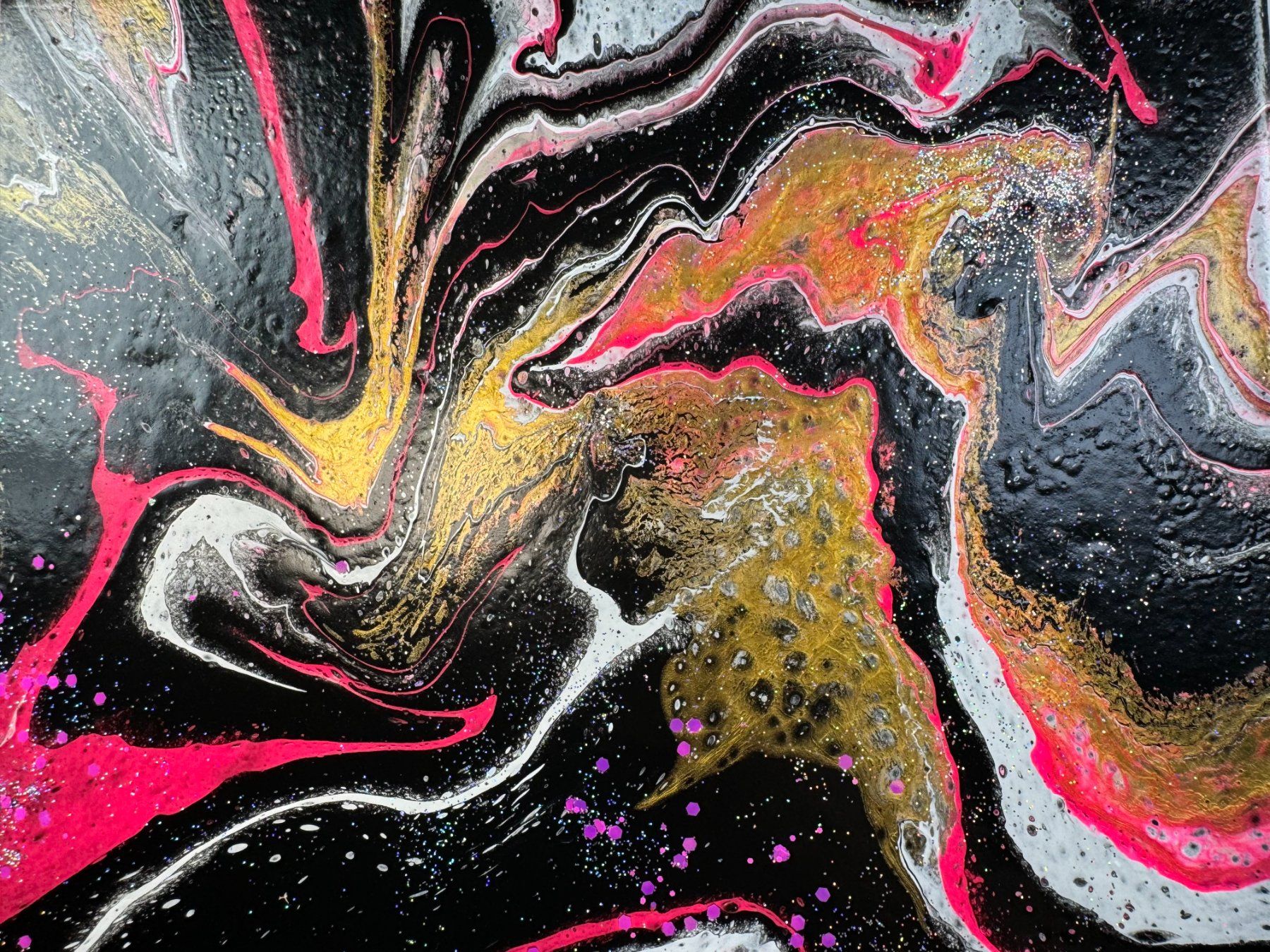 Gemälde: Acryl-Flüssigkeitsmalerei, rechteckig – Gebraucht aus Schlieren von MayaSheng1983 1