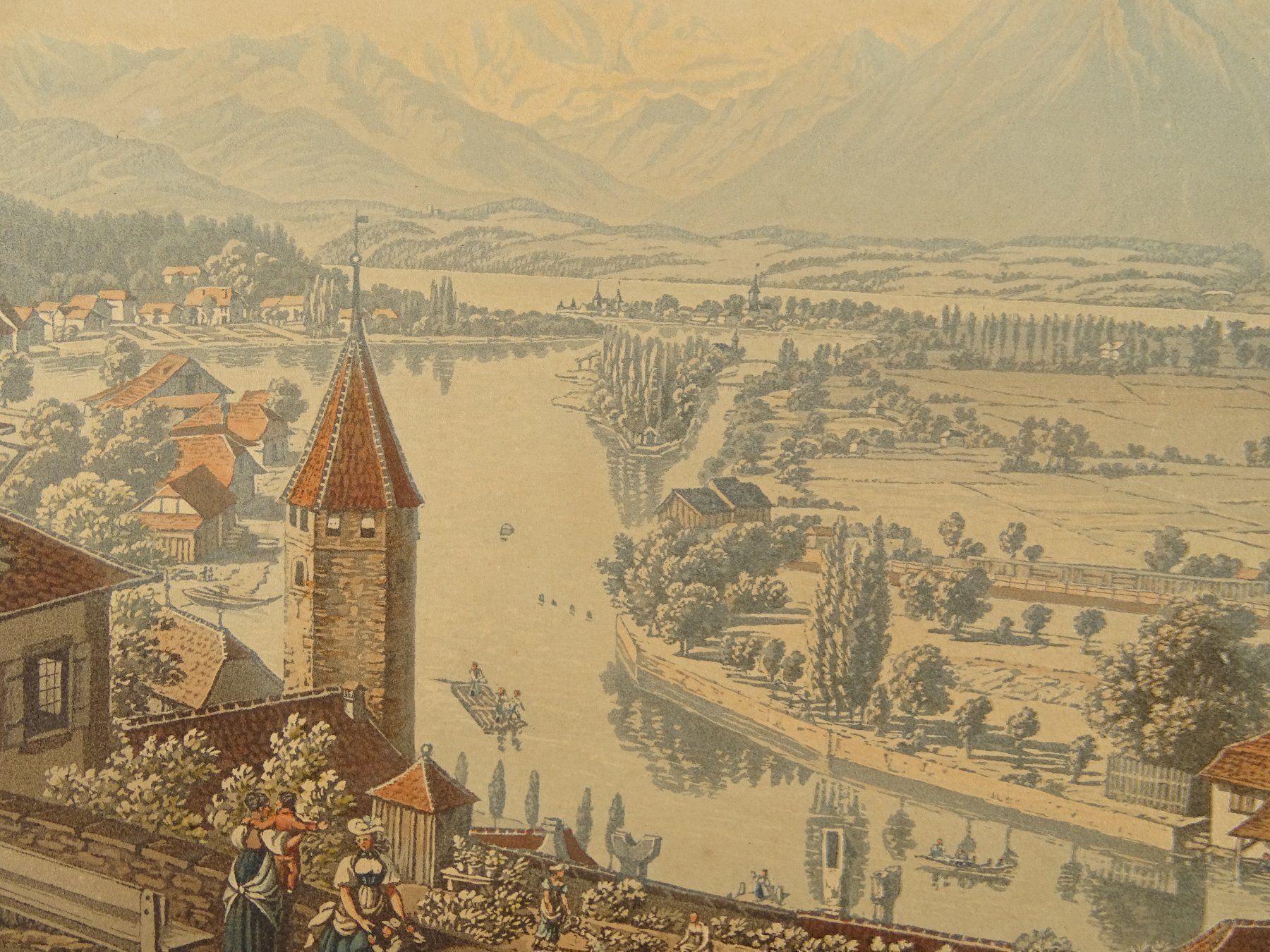 Incisioni: THUN, AQUATINTA UM 1840 – Usato da Grüningen venduto da Kartensammler 5