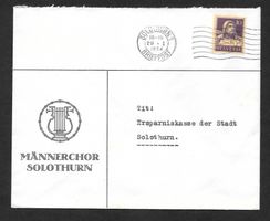 Solothurn illustrierter Brief Männerchor 29.1.1934