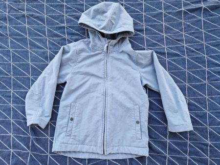 Hessnatur Softshell Jacke Baumwolle taubenblau 122/128 BIO