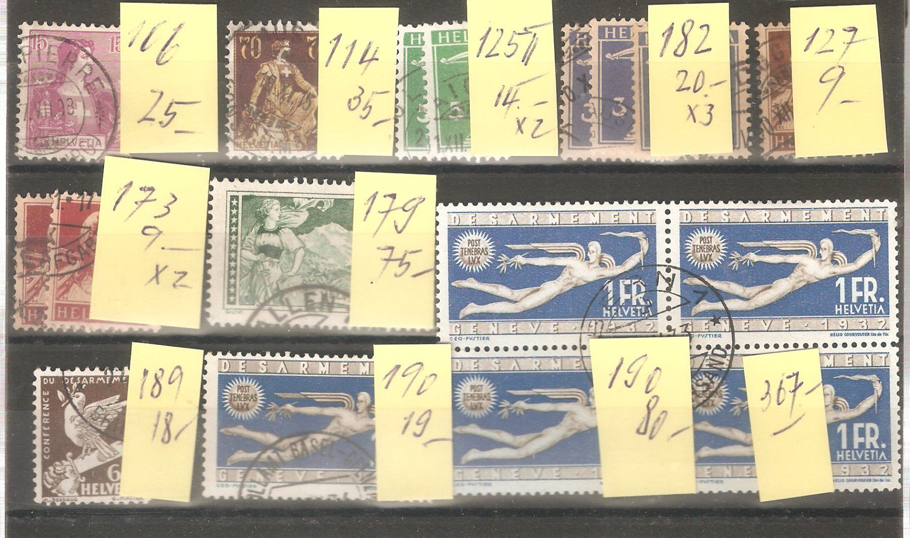 Tutti i francobolli: Los gest. mit 179 und B/4 190 – Usato da Lausanne venduto da Whorvath
