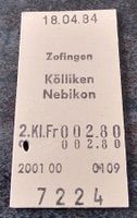 Billette Schweiz Zofingen Nebikon 2. Kl. 7224