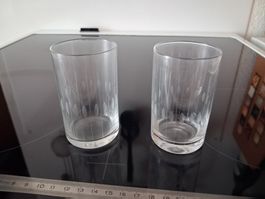 2er Set Glasbecher mit Schliffmuster, Vintage