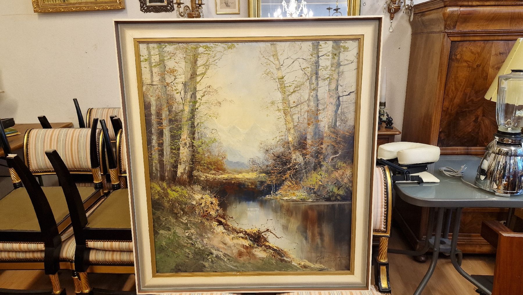 Dipinti: Ölgemälde Flusslandschaft, signiert, Herbst-Impression! – Usato da BERN venduto da Intarsia 1