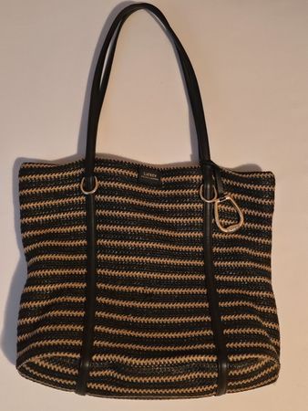 Sac cabas Lauren Ralph Lauren rayé noir et beige état bon