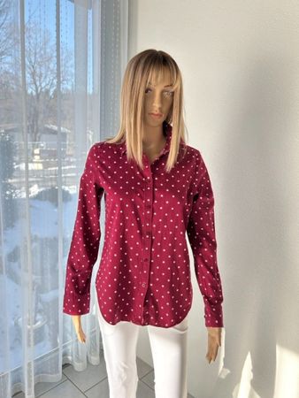 Ralph Lauren Women's Shirt Size S Burgundy Polka Dot