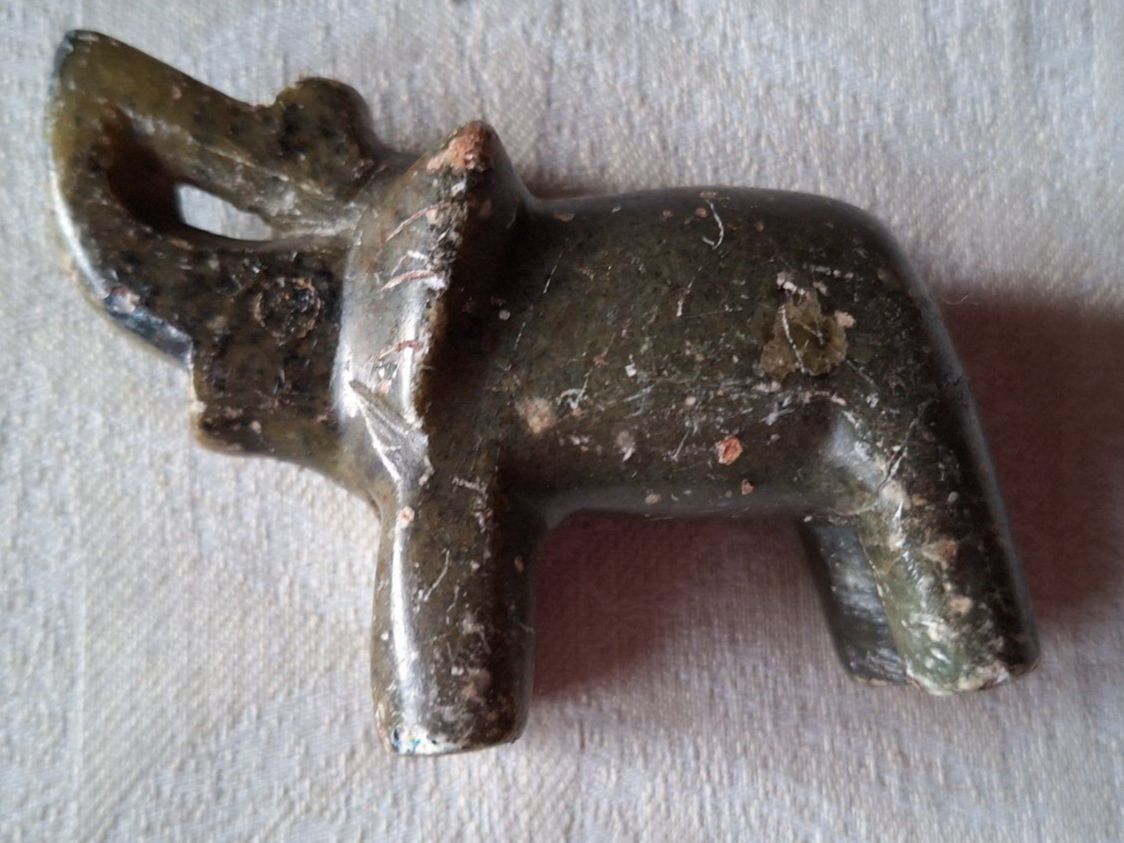 Figuren: Steinfiguren, Elefant und Nashorn  9,5cm u. 7,5cm – Gebraucht aus Dornach von majo8689 2