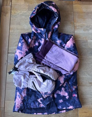 Set Jacke Skiwäsche Handschuhe 134/140