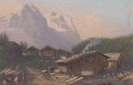 WELL- & WETTERHORN, AQUATINTA UM 1850