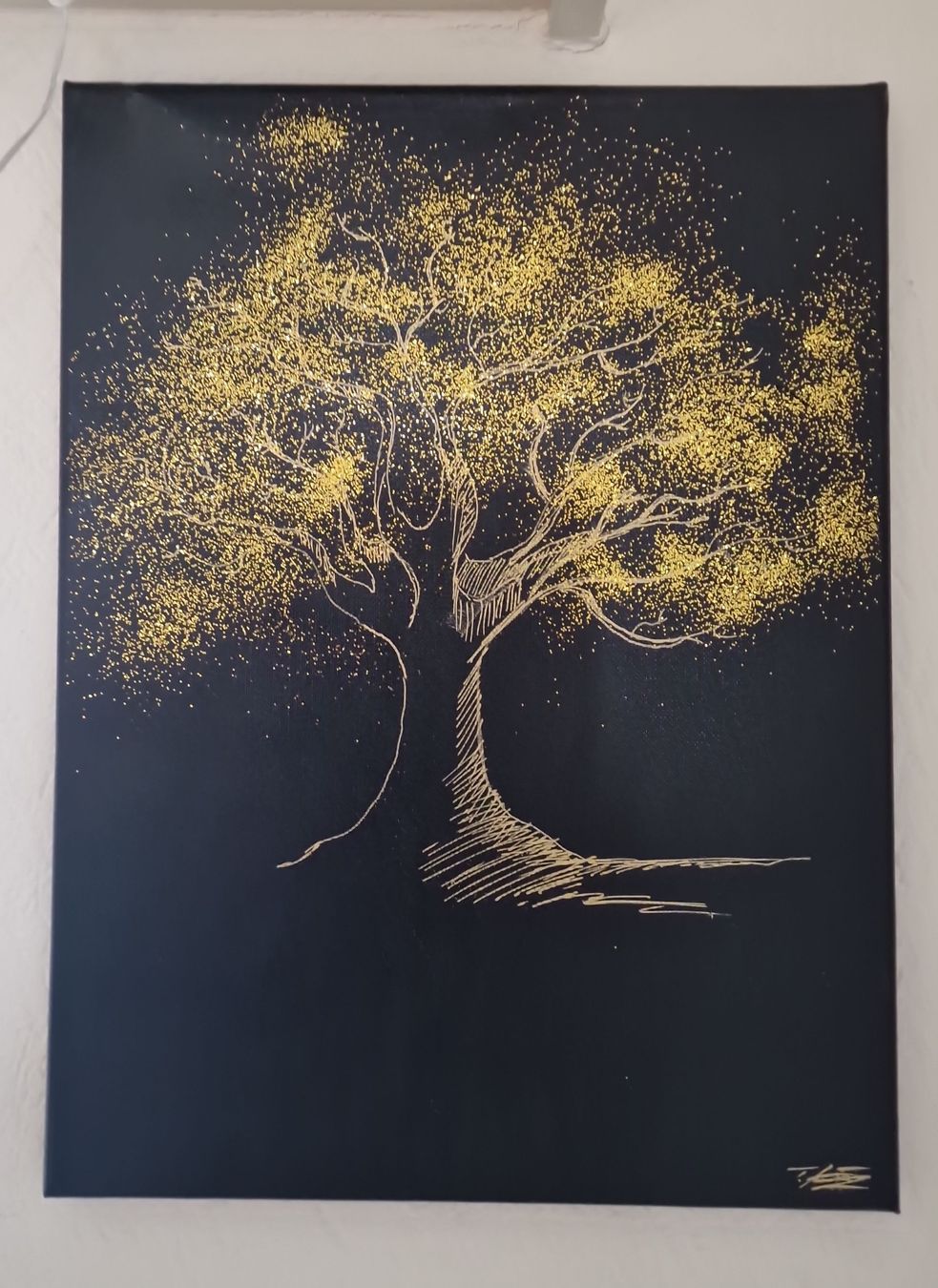 Dipinti: Goldener Baum, handgemalt auf Leinwand, Herbstdeko – Nuovo (secondo la descrizione) da Dübendorf venduto da Interiumart