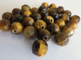 Tigerauge facettiert ca. 6mm. Perlen 31 Stück lose