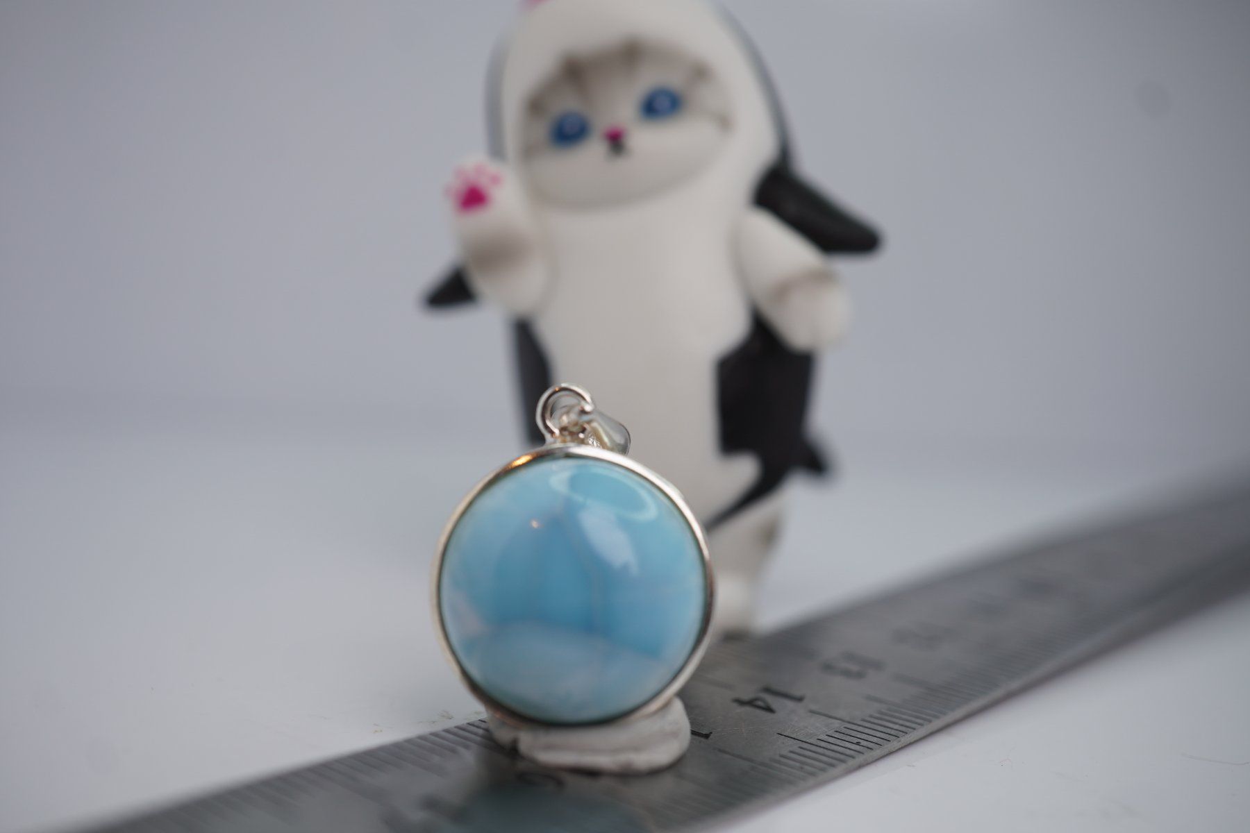 Ciondoli: Larimar Rund    Silber 925 Silber  Anhänger – Nuovo e nell'imballaggio originale da Eschenbach SG venduto da topstone 1