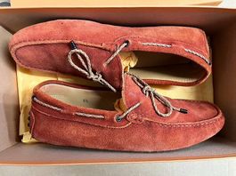 2 Tod's Mokassins "Gommino", orange & rot