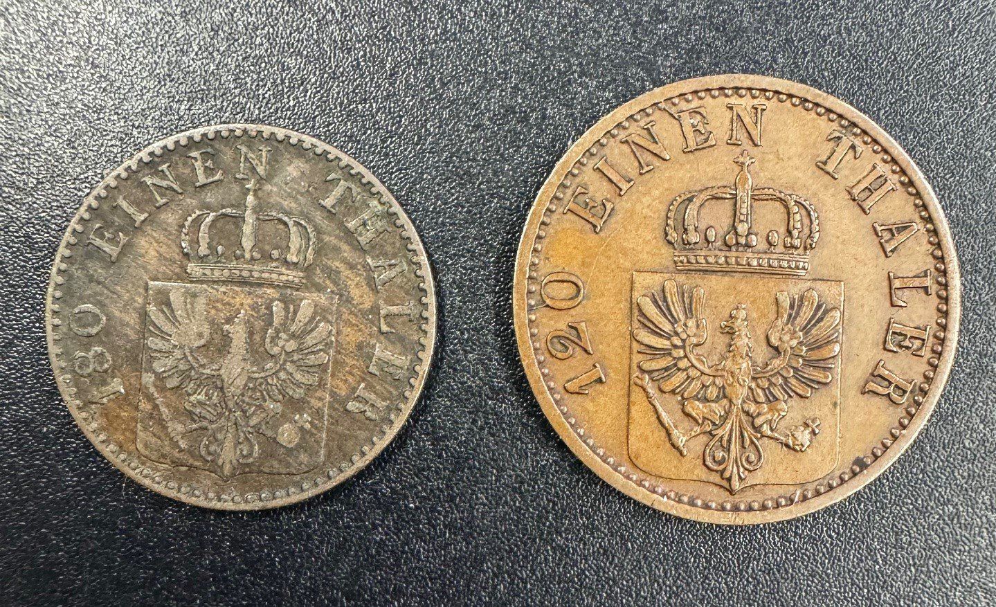 Tutti le monete: Preussen - 2 & 3 Pfennig – Usato da Meilen venduto da coins4sale 1