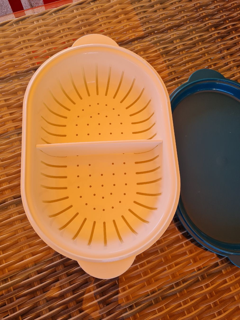Tupperware Contenitori & Simili: Tupperware Siebservierer  oval, türkis neu – Nuovo (secondo la descrizione) da Münsingen venduto da Cuci31 1