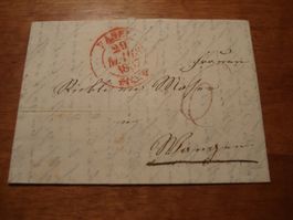 Faltbrief Vorphila, Roter o Basel 29. Mars 1837