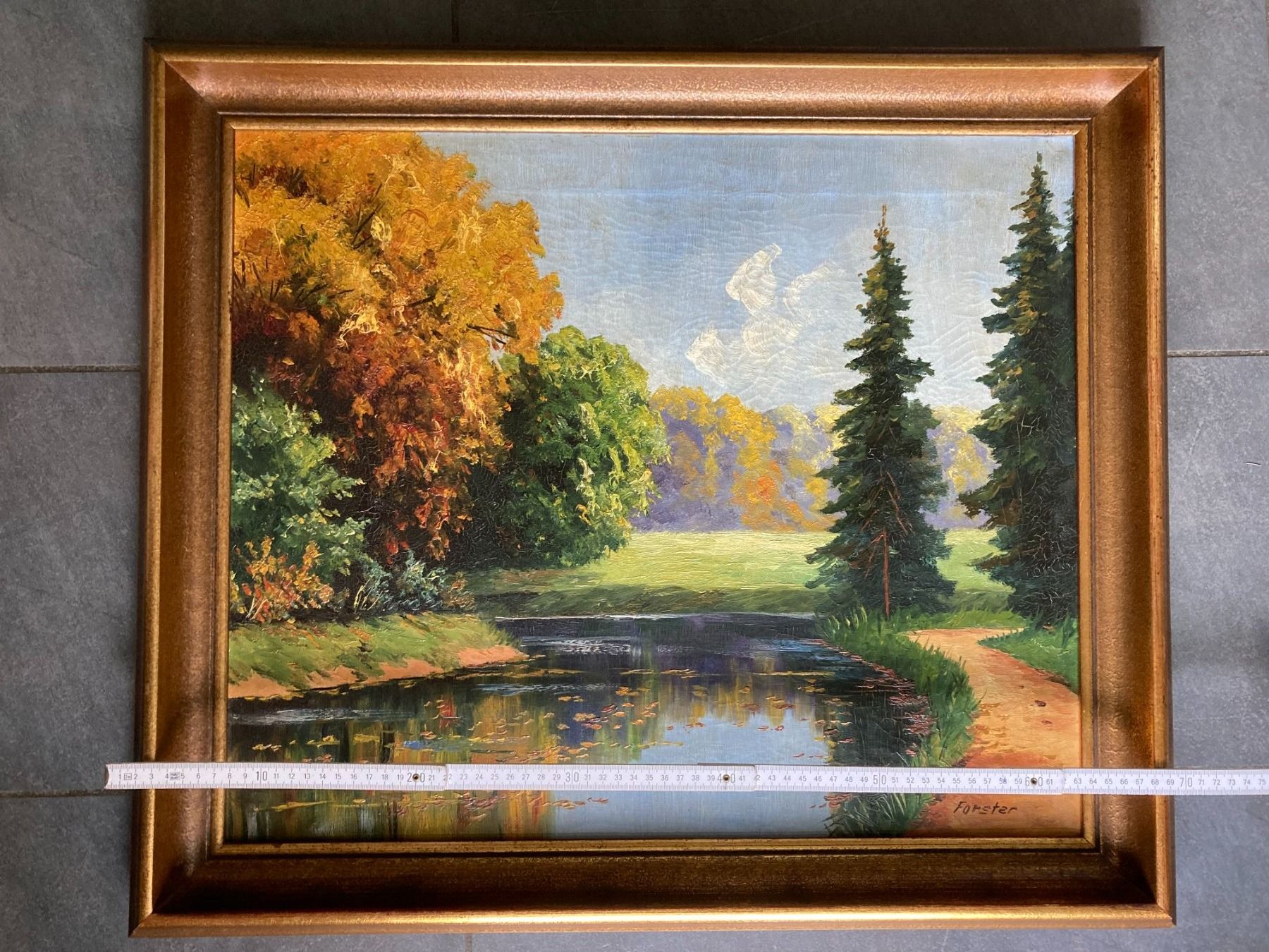 Dipinti: GEMÄLDE LANDSCHAFT  SIGNIERT  Forster   LANDSCHAFTSGEMÄLDE – Usato da Subingen venduto da ArtBead 6