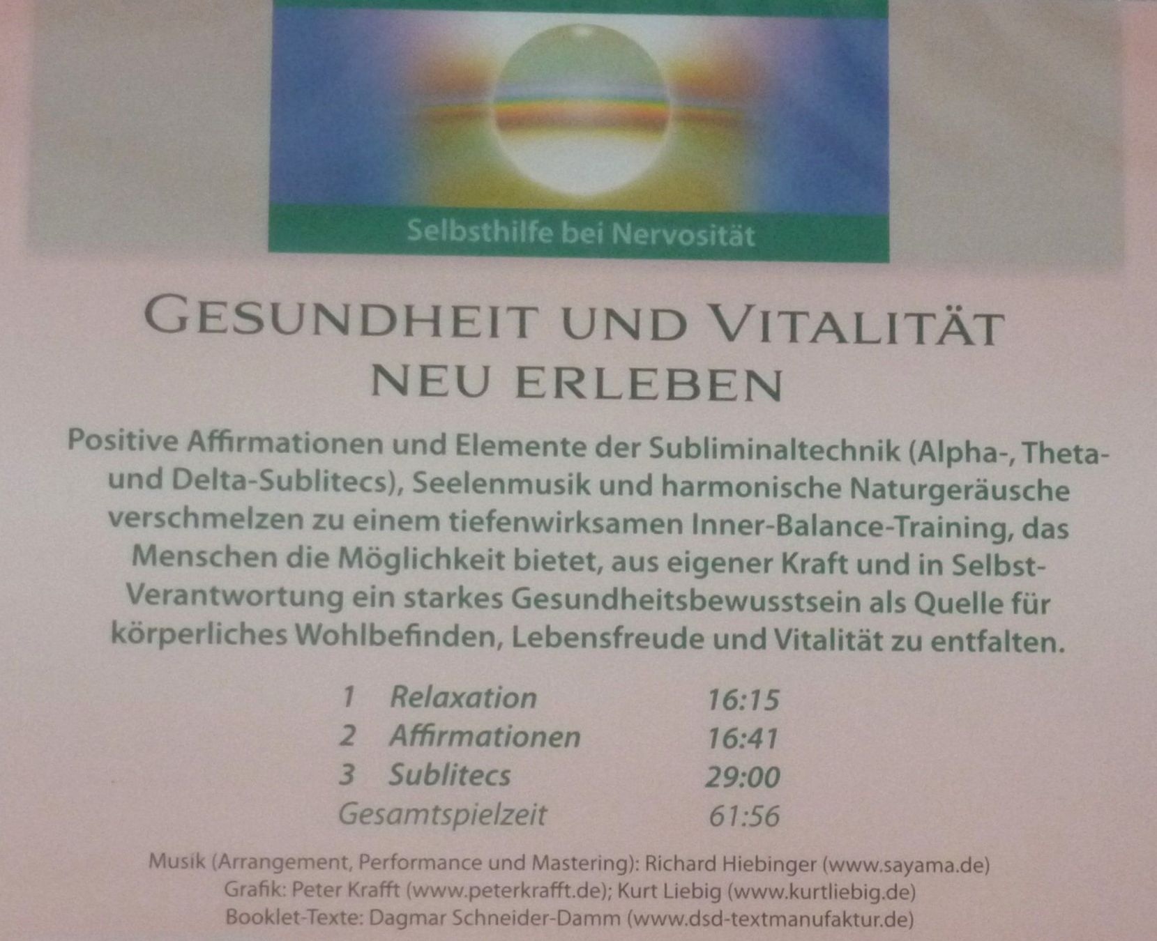 CDs: CD - Selbsthilfe bei Nervosität – Neu und originalverpackt aus Mauren von Yeelen 1