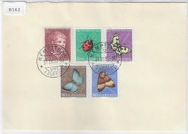1952 J143-J147 Satz auf Karte - Stempel: