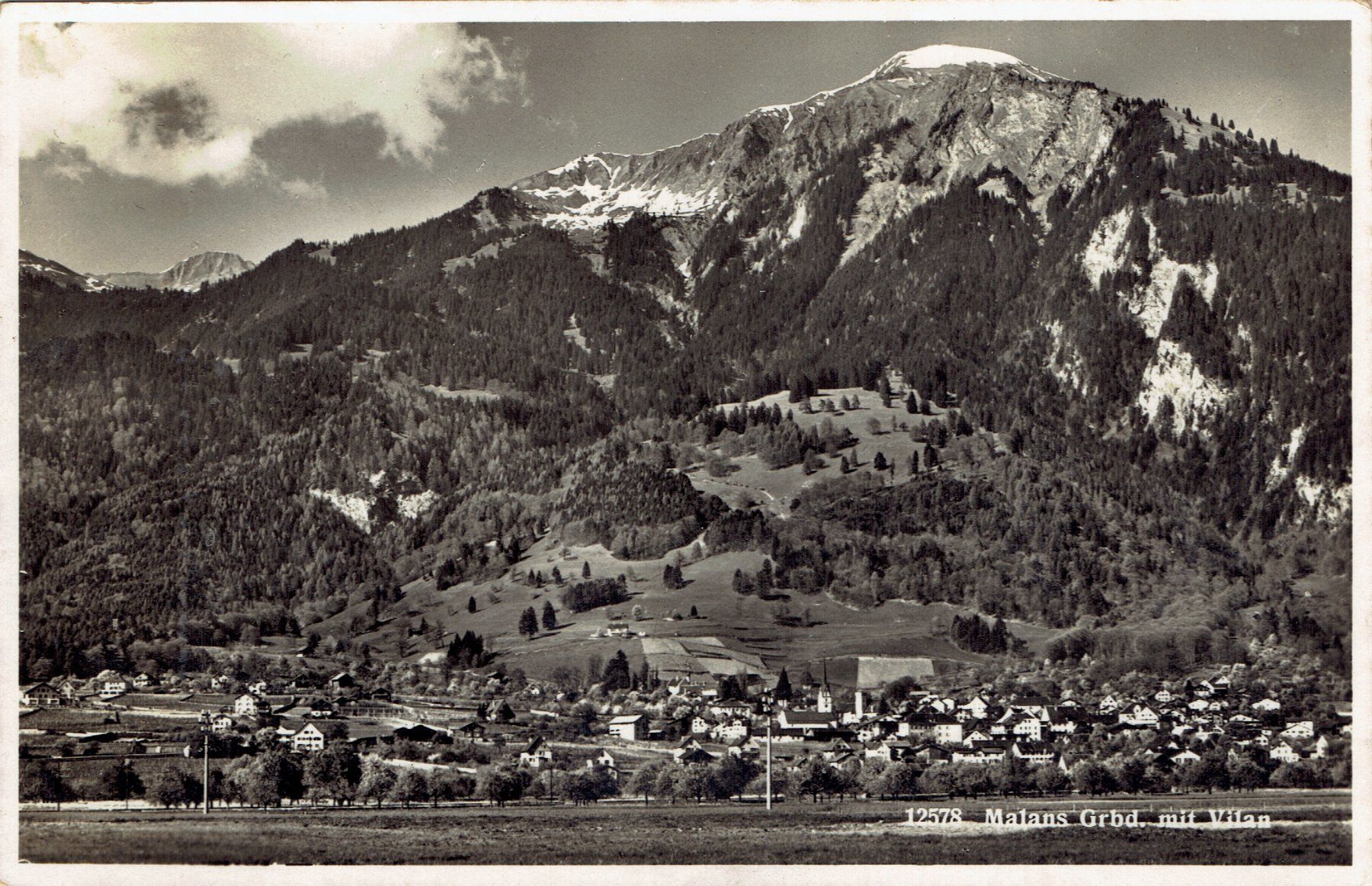 Ansichtskarten: Malans GR, mit Vilan, um 1935 – Gebraucht aus Otelfingen von Schmitte9