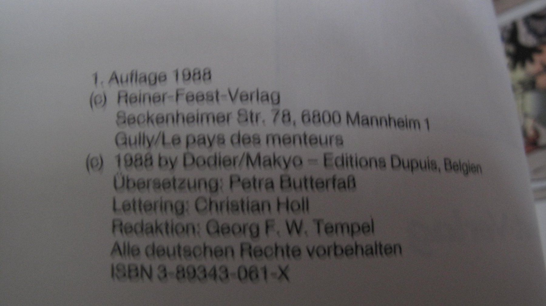 Comics: Gully Band:2 - Im Lande der Lügner – Gebraucht aus Berg TG von Volker-Kampfgarten 1