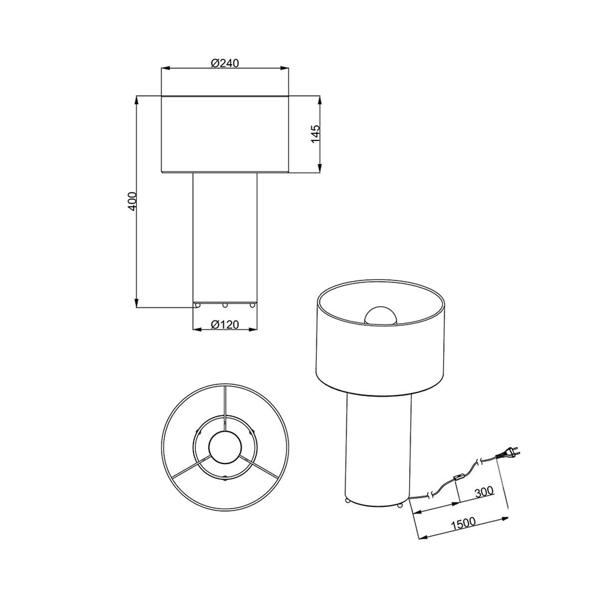 Lampade: Tischleuchte, Stoffschirm, 40 cm Höhe – Nuovo (secondo la descrizione) da Kreuzlingen venduto da Smart-Light 4