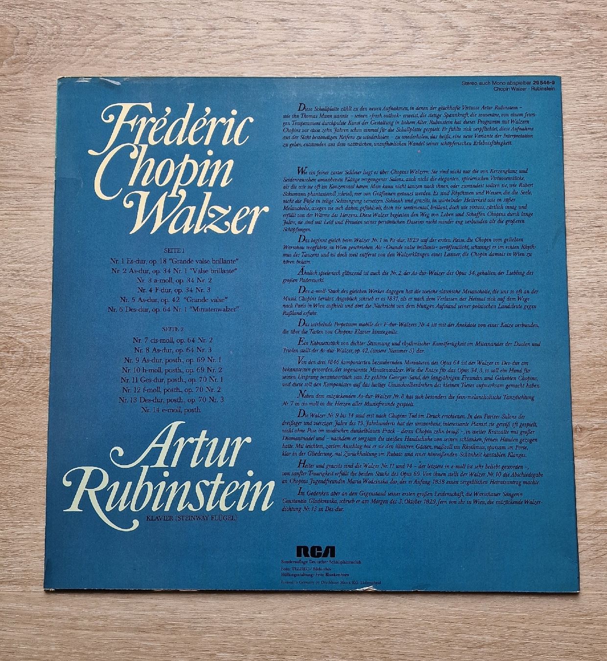 Schallplatten: Artur Rubinstein spielt Chopin Walzer Schallplatte – Gebraucht aus Fischingen von RWB6 1