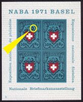 1971_W45_SONDERBLOCK NABA Basel_Abart "HELLE STELLE" 1.Marke