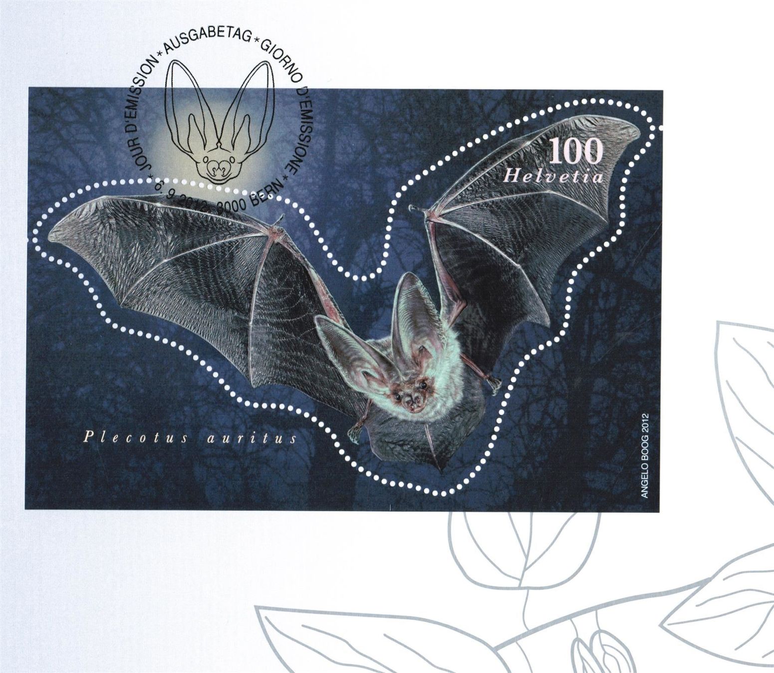 Alle Briefmarken: 2012 Gedenk-Folder  Braunes Langohr    SBK 15.00 – Gebraucht aus Mellingen von Ginger
