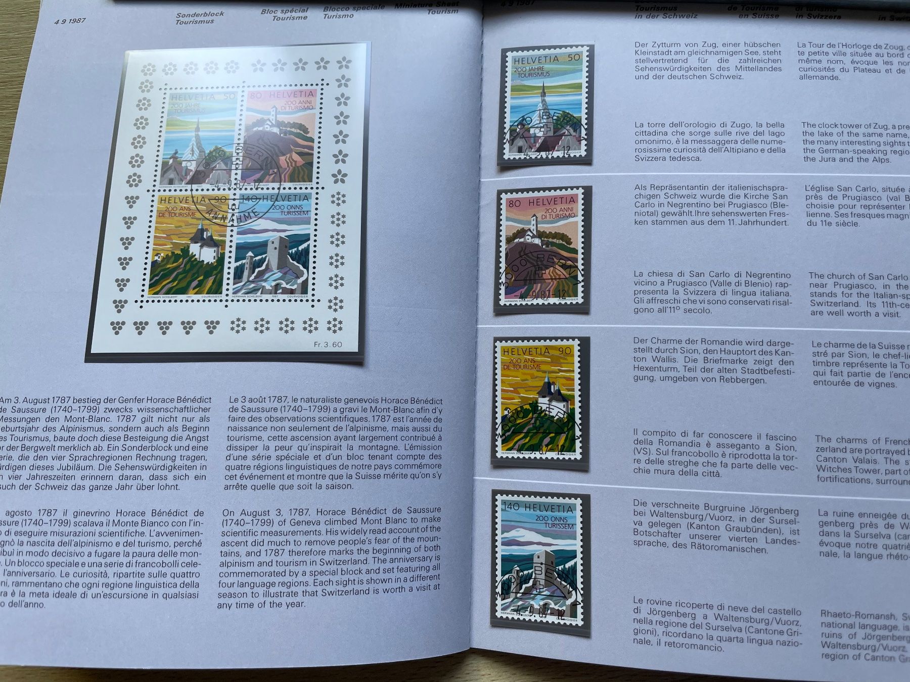 Tutti i francobolli: Carnet timb. 1987, prix poste 24.- SBK 86- – Usato da Sonceboz-Sombeval venduto da Comment2 1