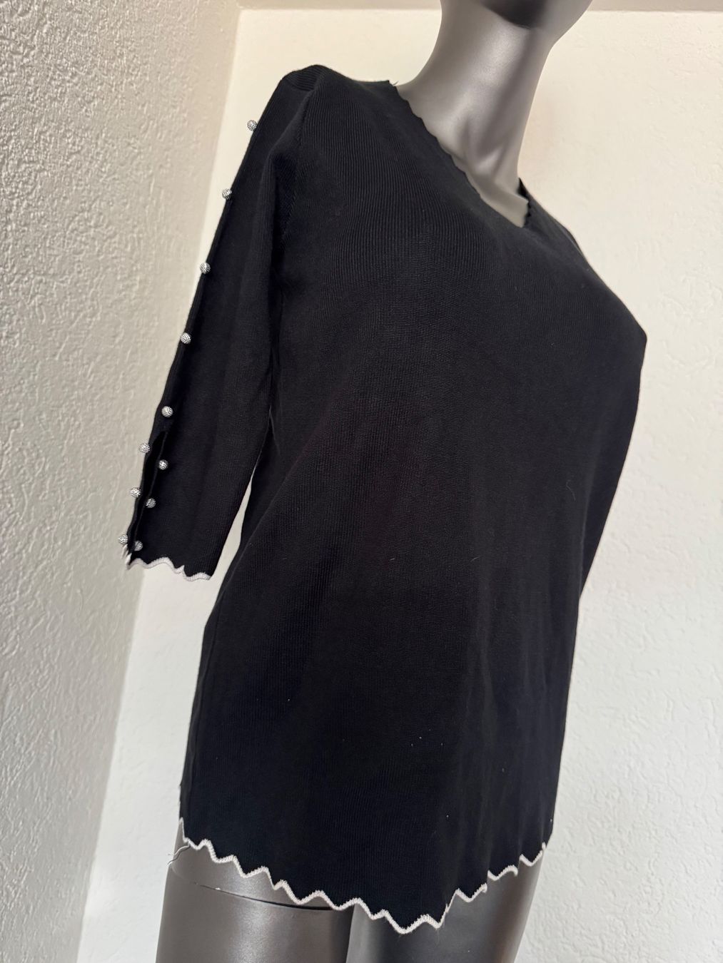 Pullover & Sweatshirts: Damen Strick Pullover Perlen-Details Schwarz Gr M – Gebraucht aus Frenkendorf von Style365 3