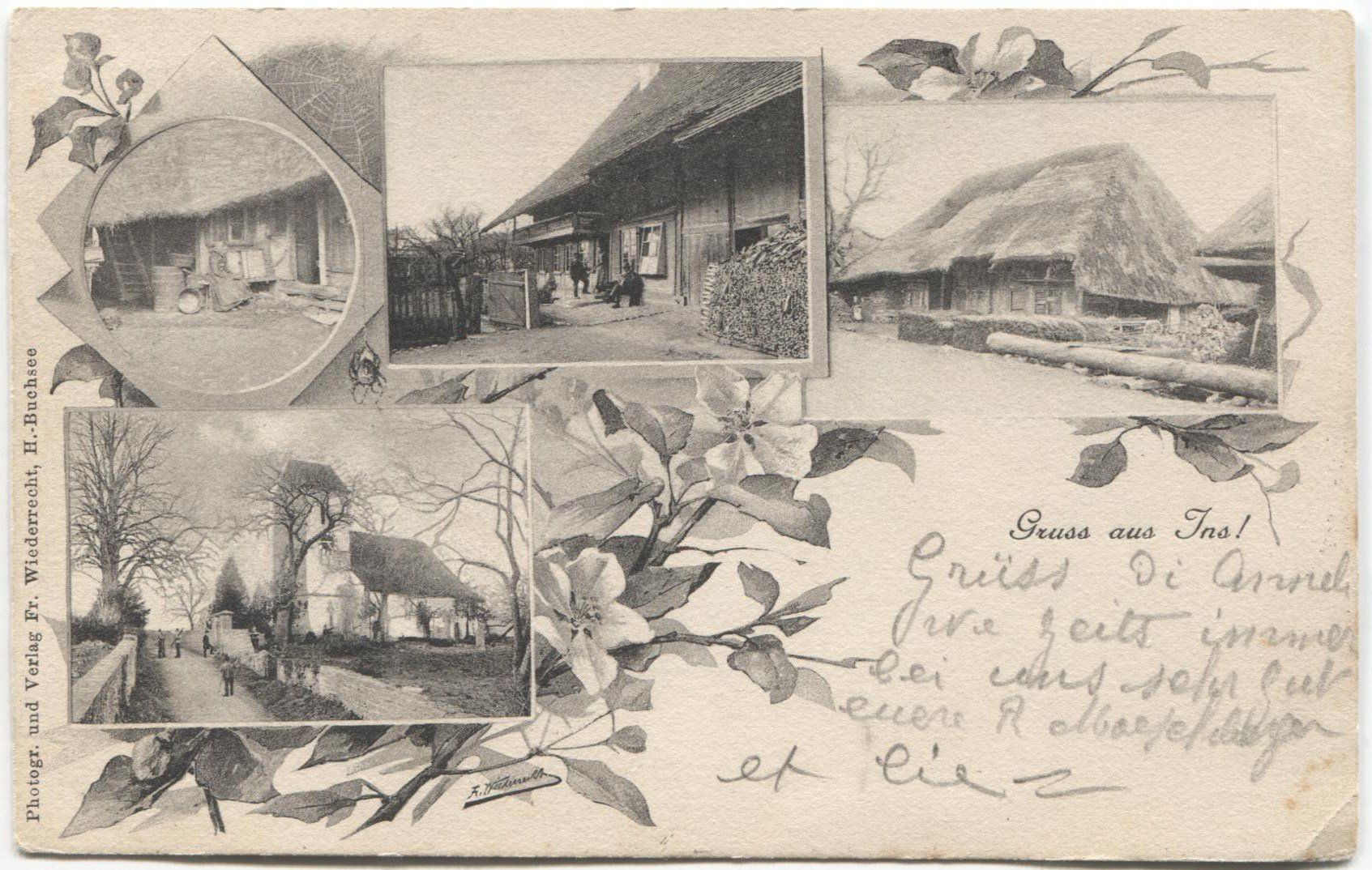 Cartoline postali: INS BE 1902 mit Berner Strohdachhaus – Usato da Rothrist venduto da Clanx