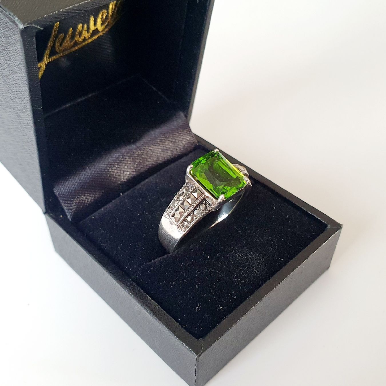 Ringe: Vintage Silber Ring  mit grünem Stein, Gr 19,9 mm – Gebraucht aus Kreuzlingen von Wunderkiste123 4