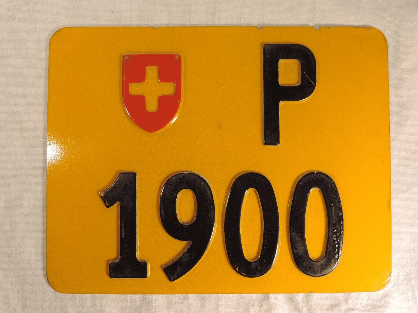 Ecriteaux: Altes Schweizer Post Nummernschild, Moped Schild – D'occasion à Duggingen par doogbua