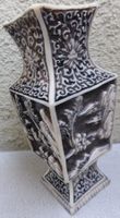EINMALIGE -RELIEF-STEIN -DEKO VASE--23 x 9,5 CM-HAND GEMACHT