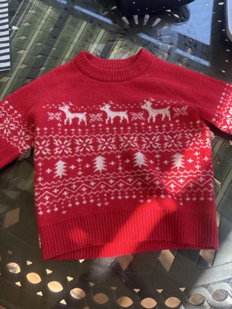  Pullover Rot Weihnachtsprint Grösse XXS guter Zustand
