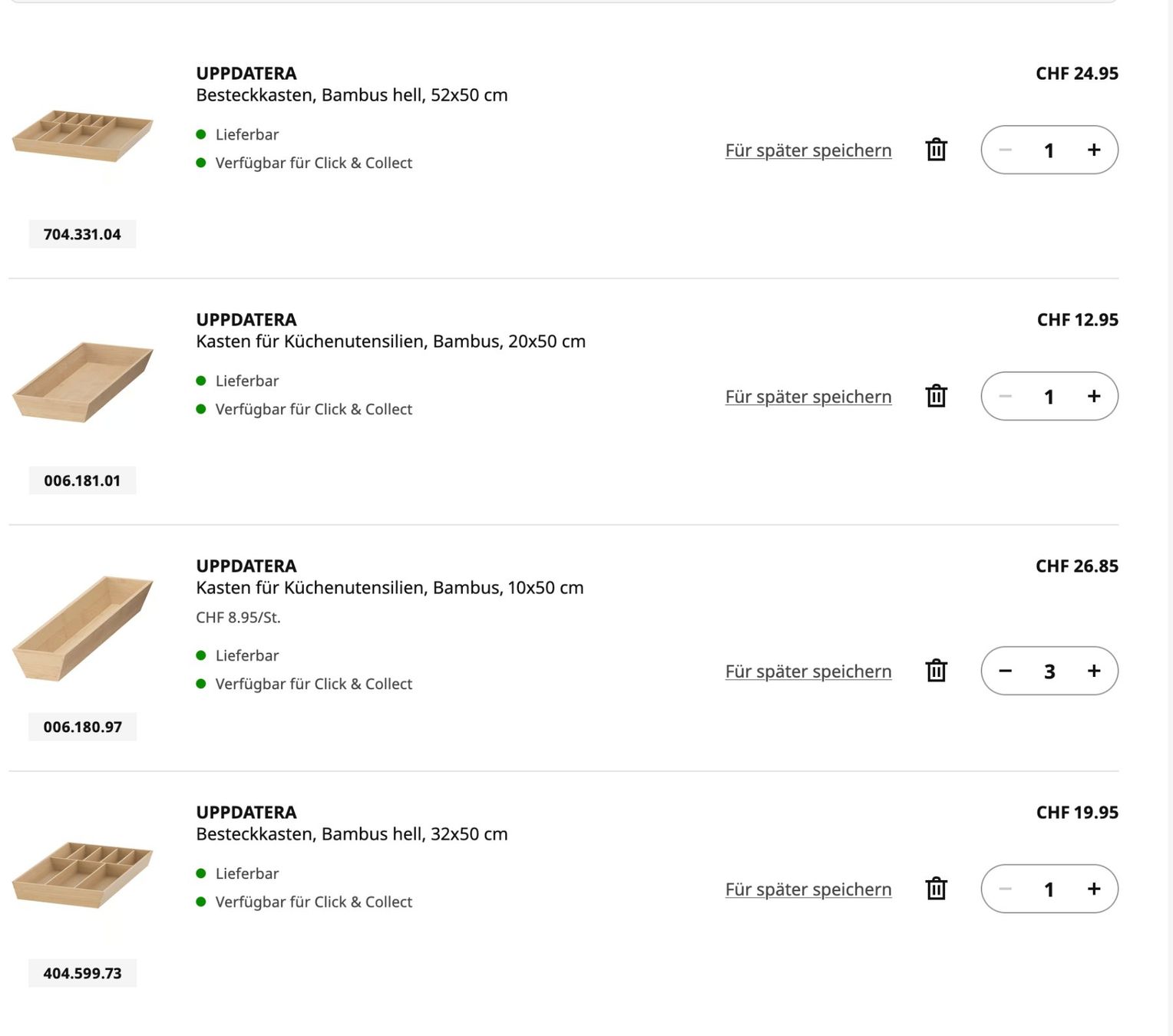 Ikea Elettrodomestici da cucina: BESTECKKASTEN EINSÄTZE SET NEUWERTIG – Nuovo (secondo la descrizione) da Wildegg venduto da Swiss.Olympia 3