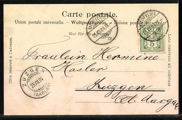 Cartoline postali: AK Rheinfelden, Marktgasse, 1904 – Usato da Berlin venduto da bartko-reher 1
