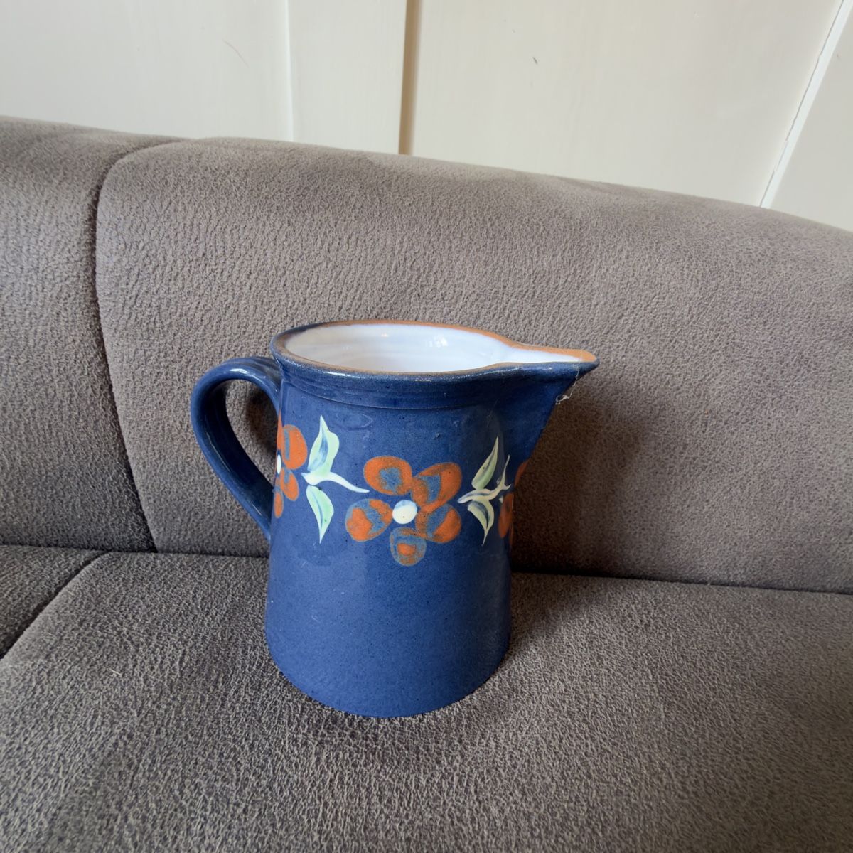 Carafes: Wunderschöne blaue Keramikkaraffe mit Blumenmuster – D'occasion à Widnau par kustercarmen 2