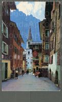 AK color Leukerbad VS Dorfstrasse belebt,Leeshörner ≈ 1967