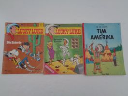 2 x Lucky Luke Band 44/50 - 1 x Tim und Struppi in Amerika