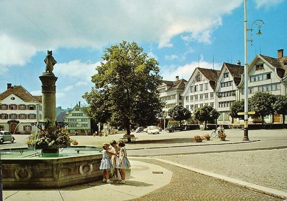Ansichtskarten: GAIS Kinder am Brunnen, Auto – Neu (gemäss Beschreibung) aus Jona von philajona